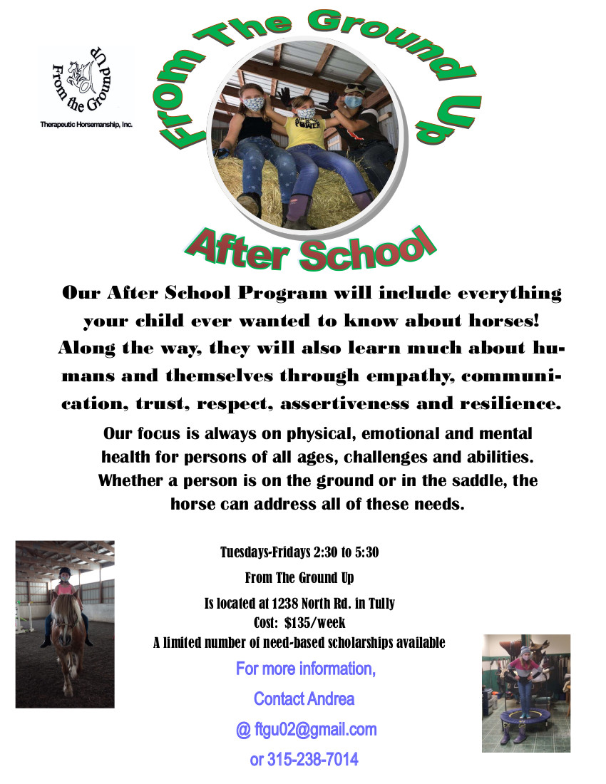 From the Ground Up After School Flyer
